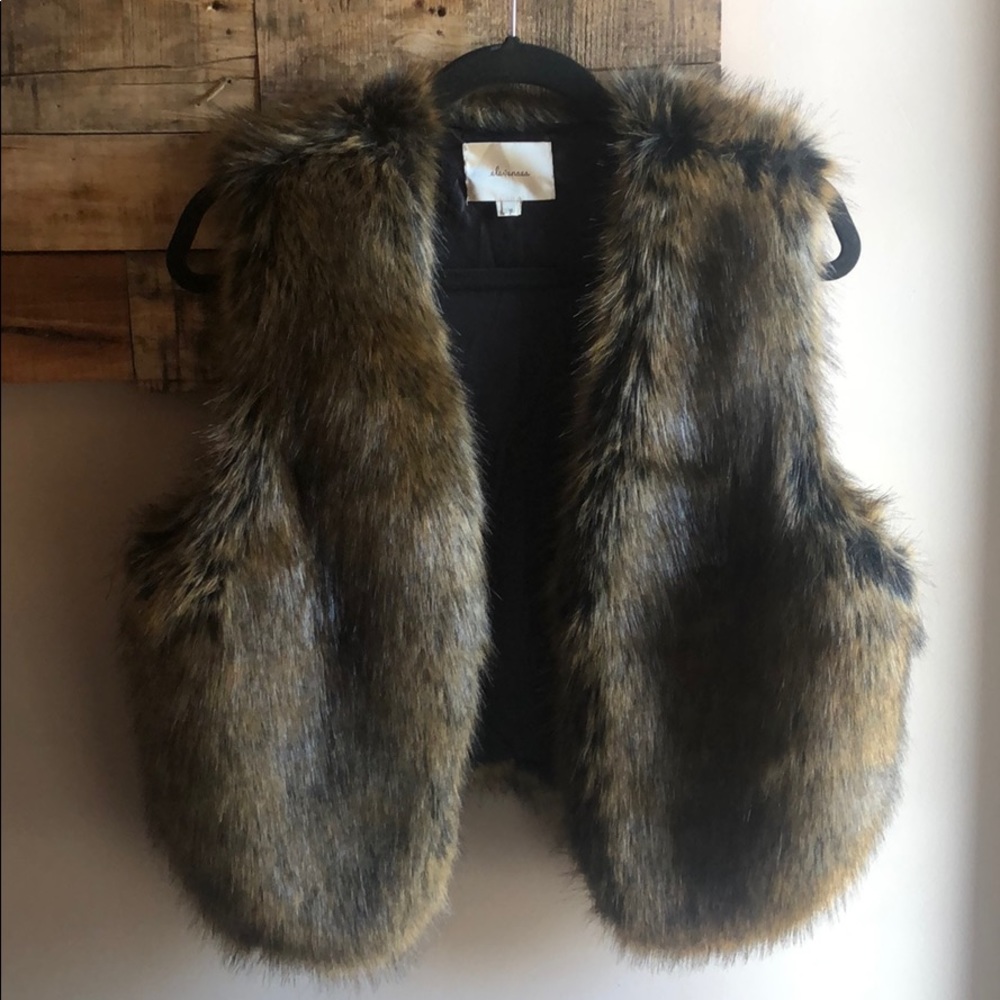 Anthropologie Elevenes Faux Fur Vest